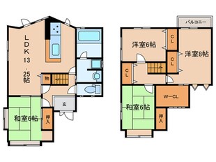 木幡西浦40-3貸家の物件間取画像